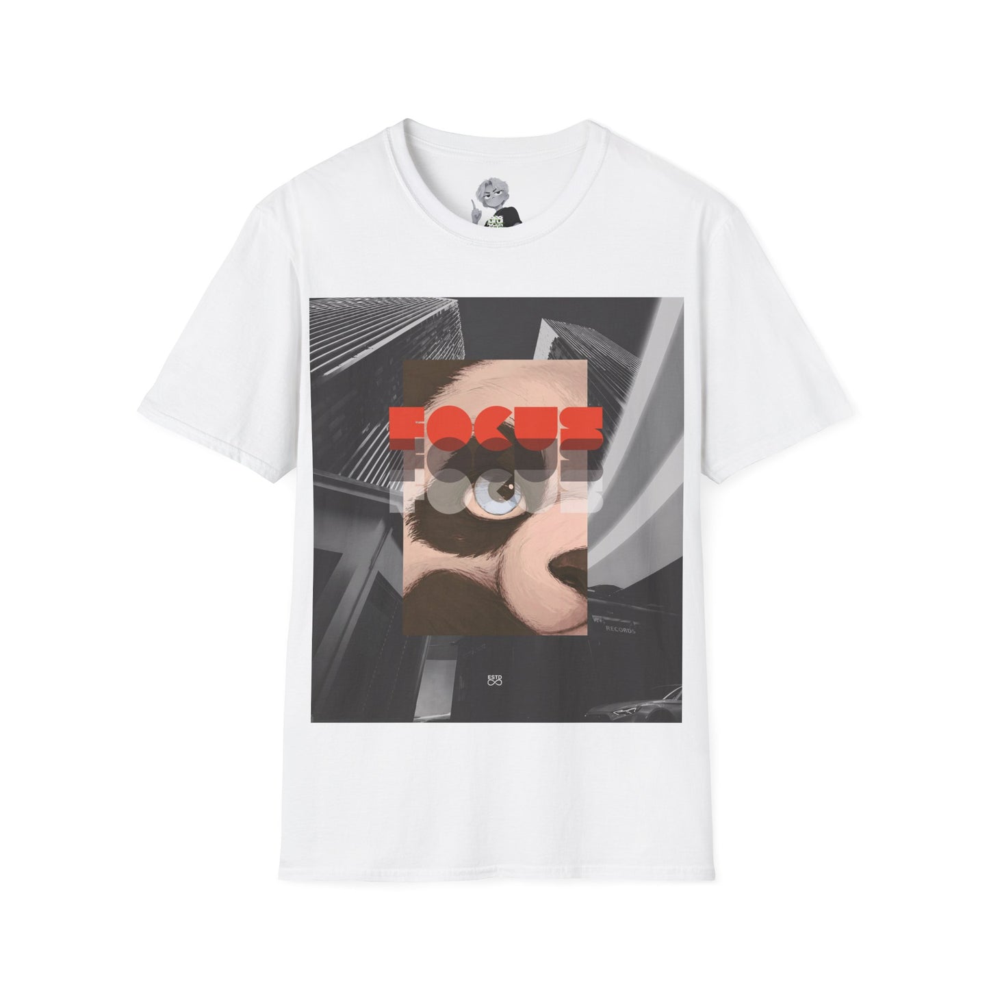 Unisex Oversized Christian T-Shirt | FOCUS Philippians 3:14 | Panda Graphic Tee