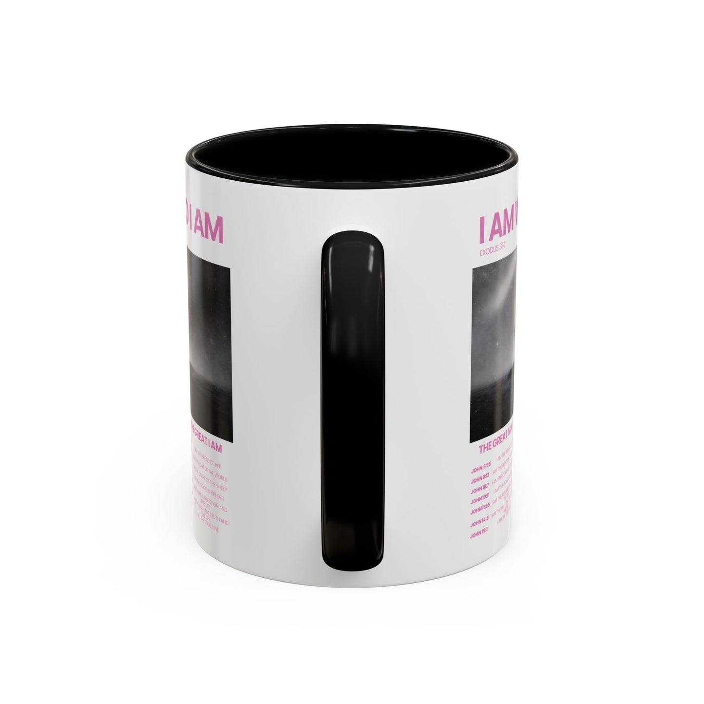 I AM WHO I AM Accent Coffee Mug — Inspirational Bible Verse Mug