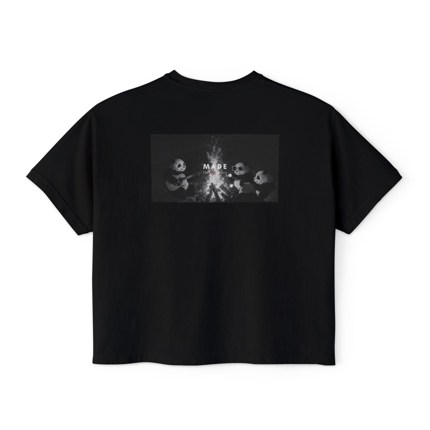 Fearfully & Wonderfully Made" Women's Christian Crop Tee | Psalm 139:14 | Panda Graphic Faith Apparel | Boxy Christian T-Shirt