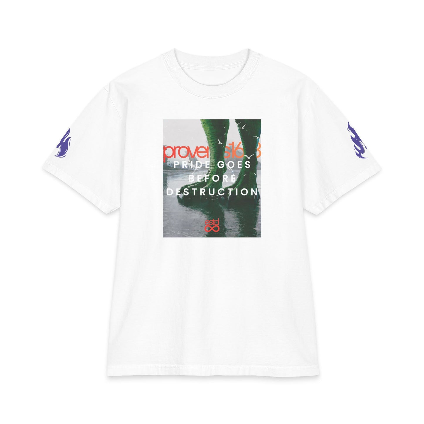 Pride Goes Before Destruction Tee | Proverbs 16:18 Shirt | T-Rex Graphic Heavyweight Tee
