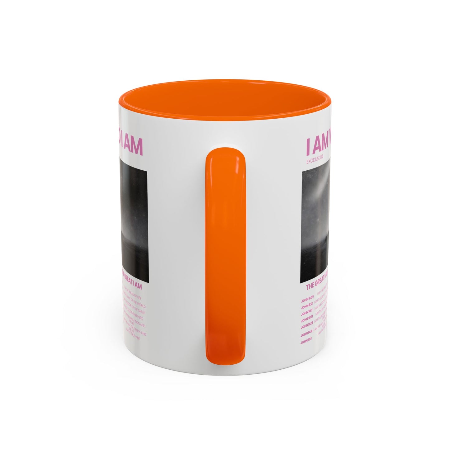 I AM WHO I AM Accent Coffee Mug — Inspirational Bible Verse Mug