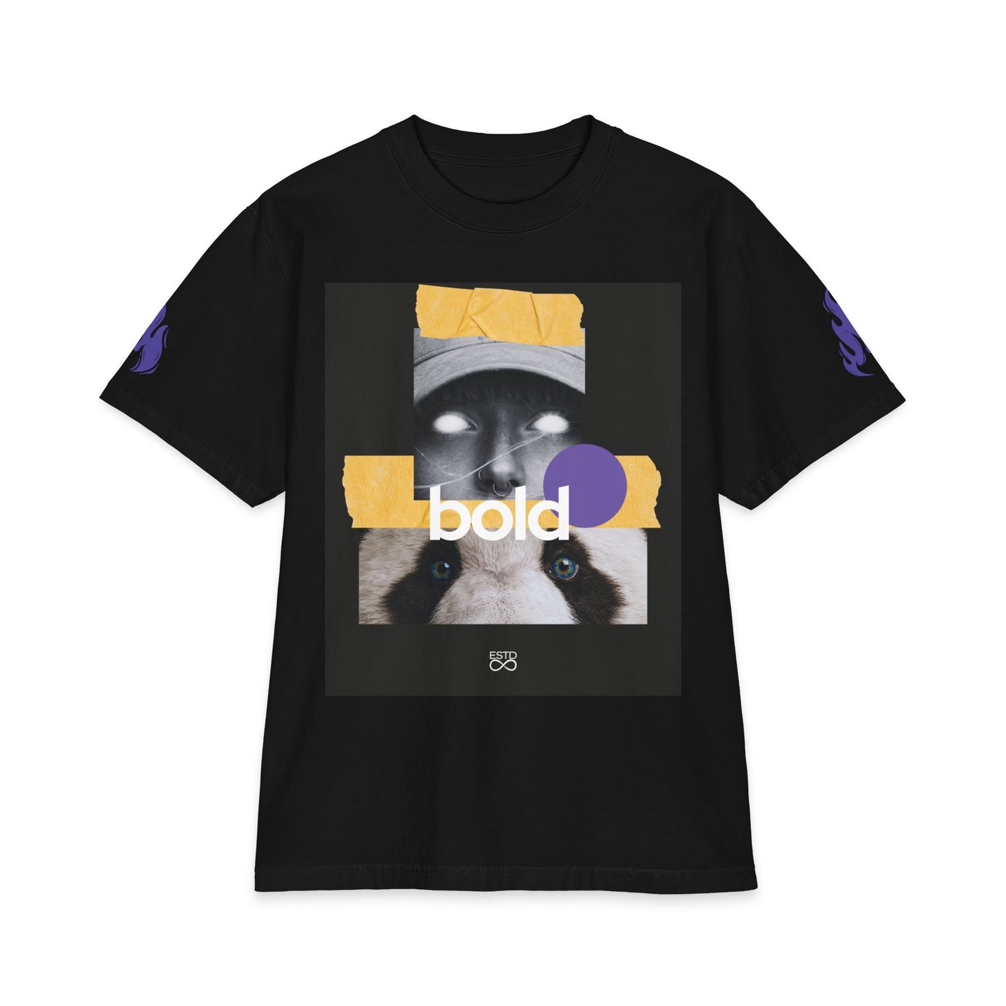 "BOLD" Fierce Eyes Christian T-Shirt | Proverbs 28:1 Bible Verse Graphic Tee | Unisex Heavyweight Streetwear | Faith-Based Front & Back Print
