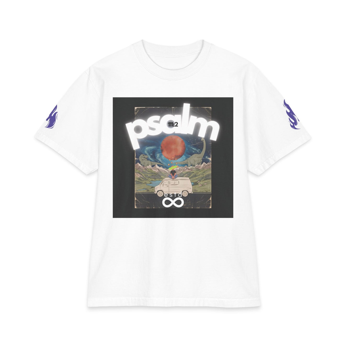 "Psalm 111:2" Christian Unisex Max Heavyweight T-Shirt | Great Are the Works of the Lord | Creation & Wonder | Bold Faith Streetwear