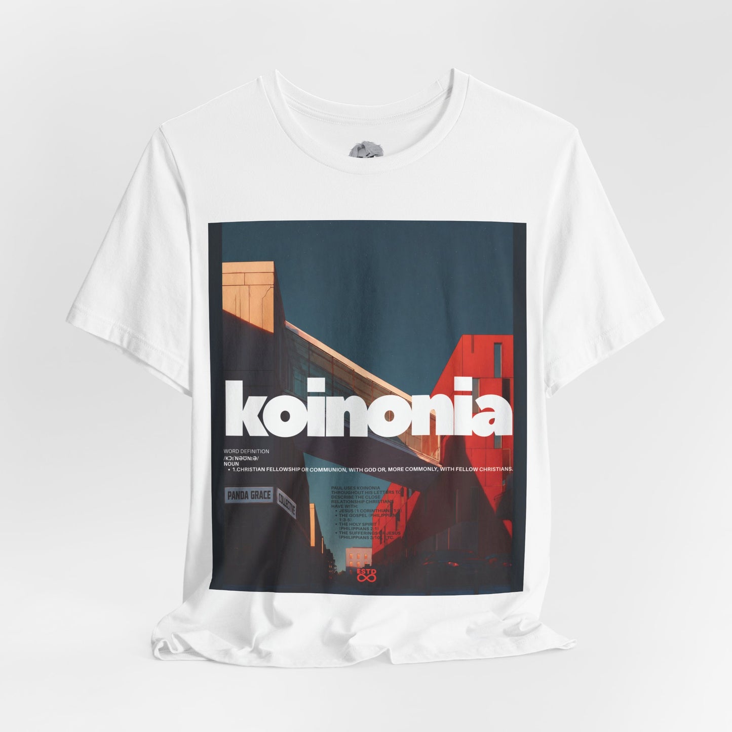 Koinonia Christian T-Shirt | Faith-Based Graphic Tee, Unisex, Romans 12:10