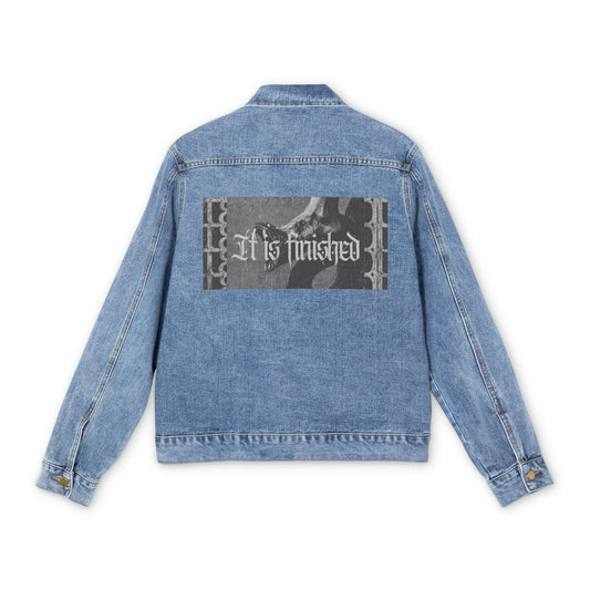 'It Is Finished' Men's Denim Jacket — Jesus Graphic
