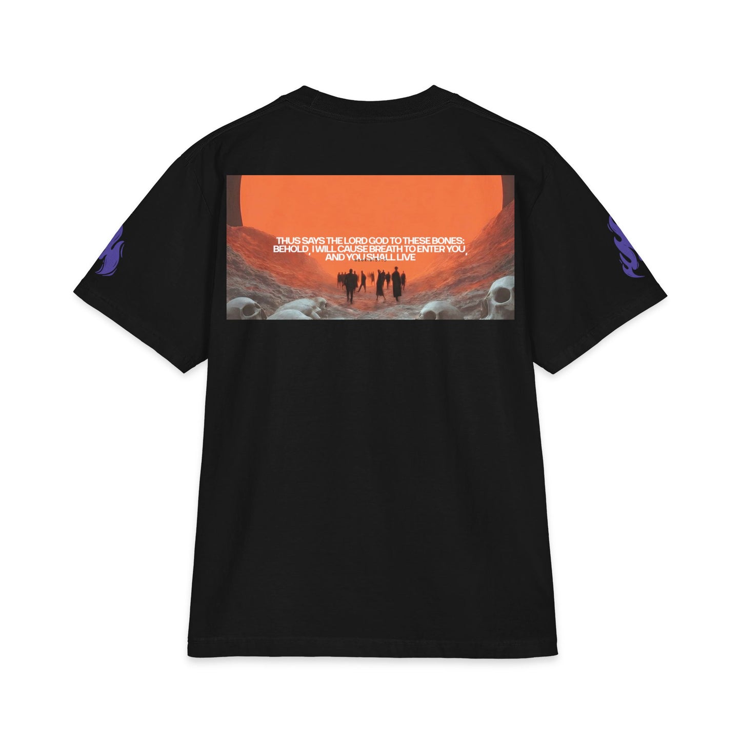 "Revival" Christian Unisex Max Heavyweight T-Shirt | Ezekiel 37:5 | Valley of Dry Bones Graphic | You Shall Live | Bold Faith Apparel