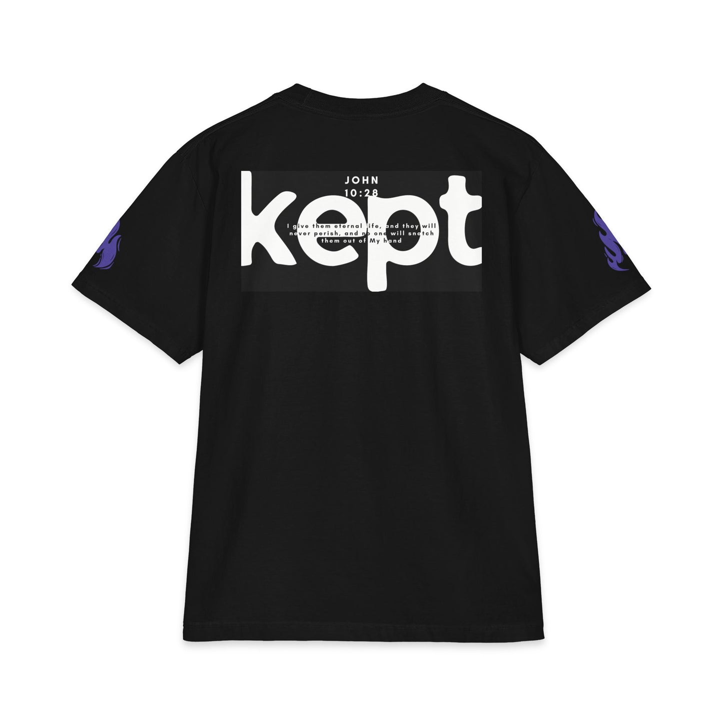 "KEPT" Jesus Hands Panda Christian T-Shirt | John 10:28 Bible Verse Graphic Tee | Unisex Heavyweight Streetwear | Faith-Based Front & Back Print